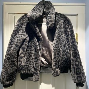 Furry Cheetah Patterned Jacket